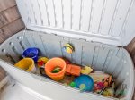 Beach toys are available for some fun adventures. Located next to backyard stone patio.